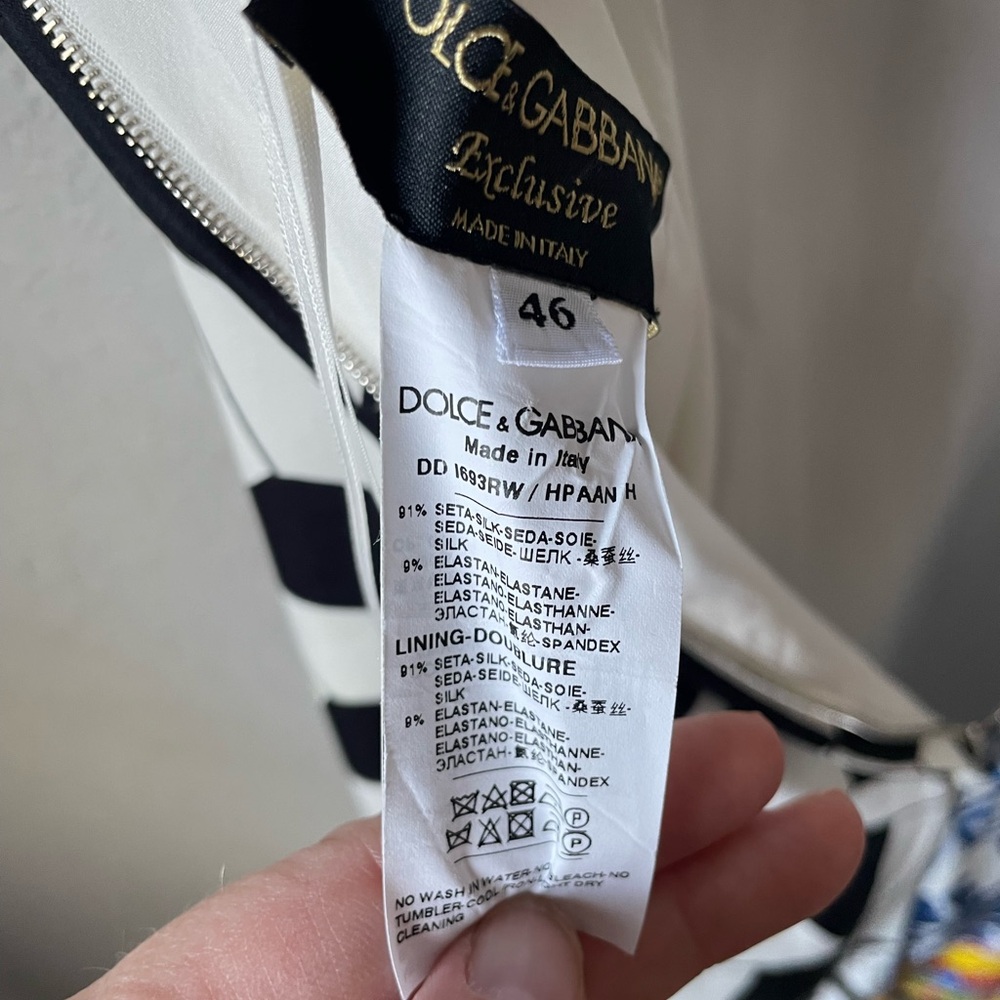 Dolce & Gabbana Exclusive Patchwork Midi Dress—Size 46 - Picture 7 of 7